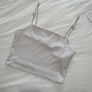 Forever 21 White Camisole with Chain Straps